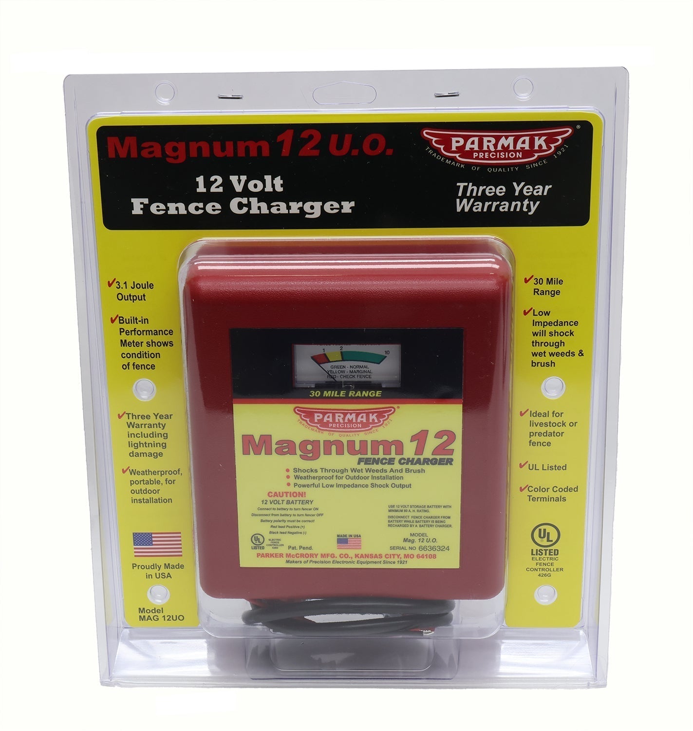 Parmak Magnum 12 U.O. 12V. Fence Charger - 102313