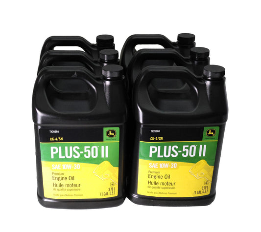 John Deere Original Equipment (6 GALLONS) Plus-50 II SAE 10W-30 Engine Oil - TY26668