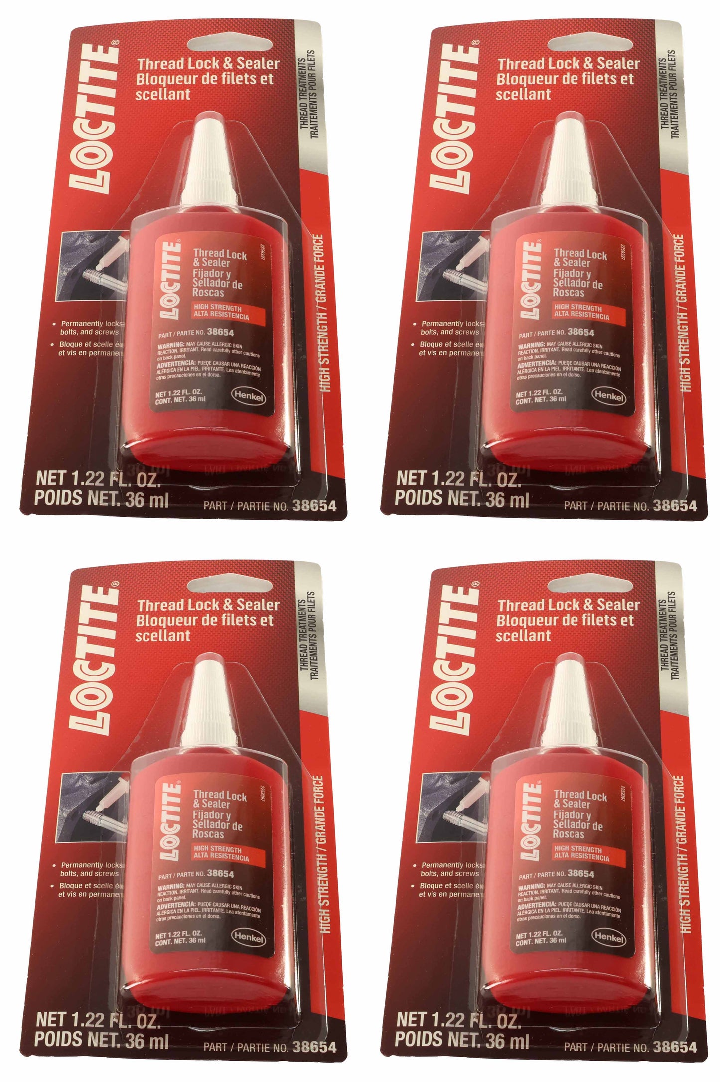 John Deere Original Equipment Loctite® Thread Lock And Sealer, Bottle 36 Ml (1.22 Oz) (4-PACK) - PM38654