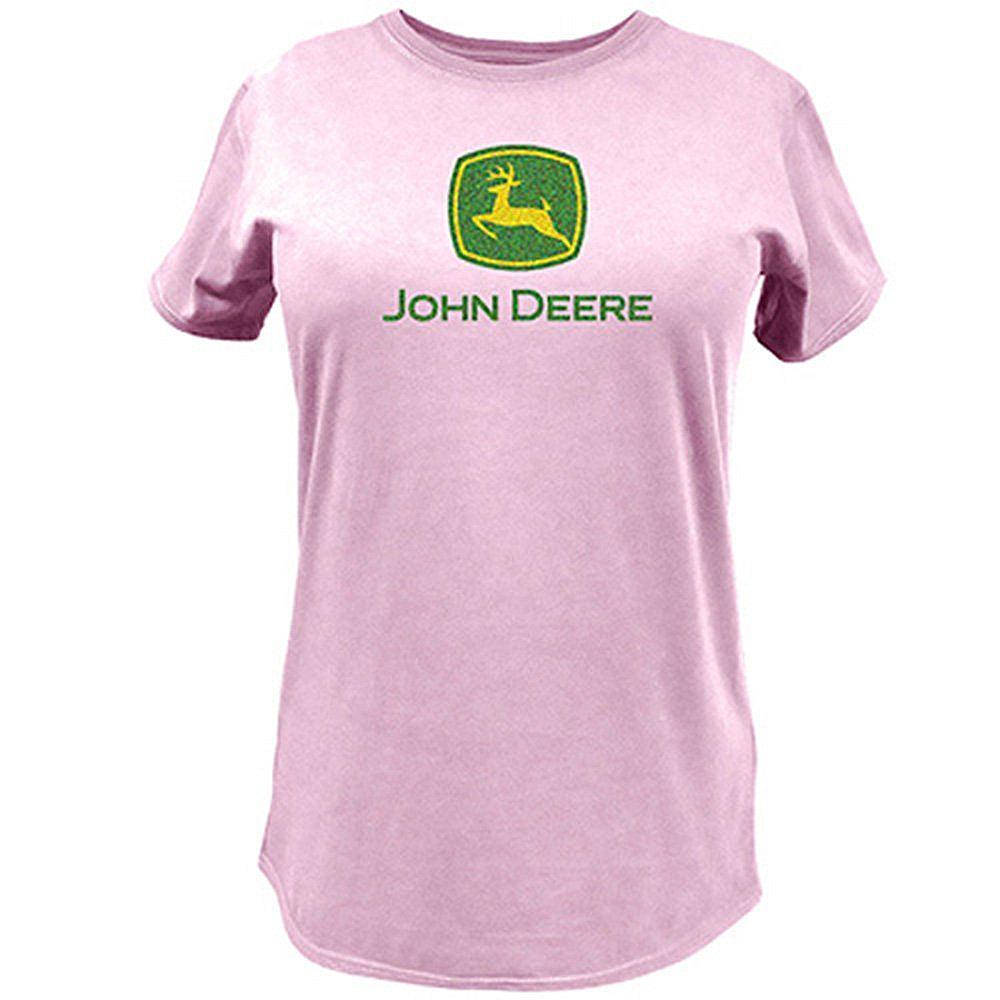 Ladies John Deere Logo T-Shirt (Light Pink)(XL) - LP36098