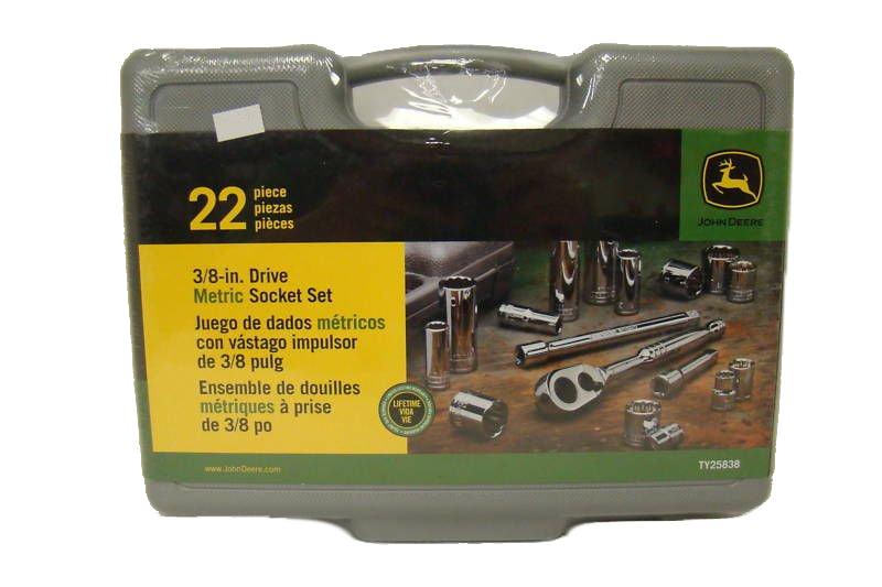 "John Deere 22-Piece 3/8"" Drive Metric Socket Set - TY25838"