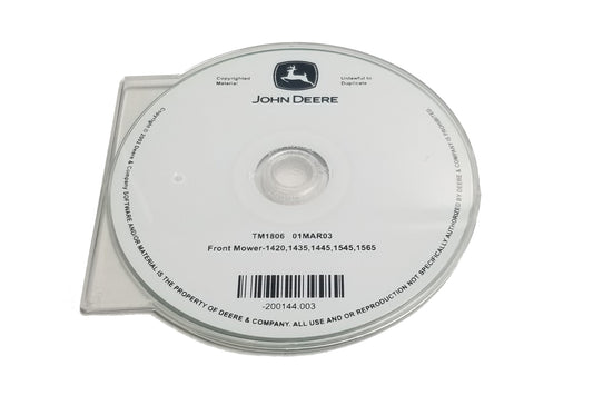 John Deere 1420/1435/1445/1545/1565 Front Mowers Technical CD Manual - TM1806CD