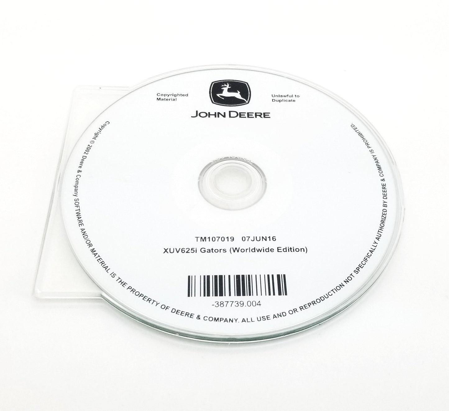 John Deere XUV625i Gator Technical Manual CD - TM107019CD