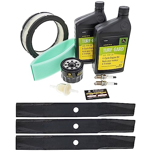 John Deere Original Equipment Model LT166 Maintenance Kit + Standard Blades, 46" Mower Deck