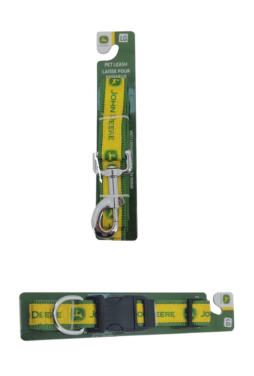 John Deere Size LARGE Satin Pet Collar & Leash Set - LP83250A
