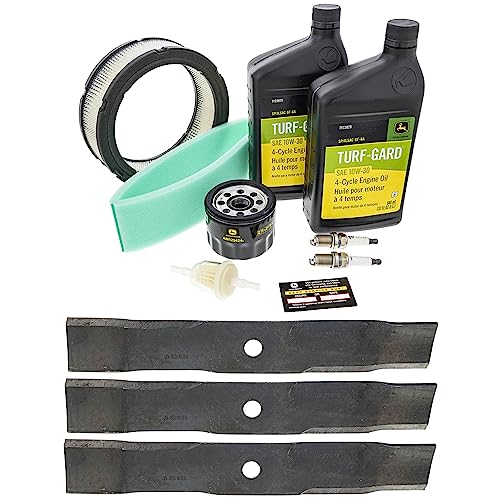 John Deere Original Equipment Model LX288 (S.N. -090,000) Maintenance Kit + Mulching Blades, 48C" Mower Deck