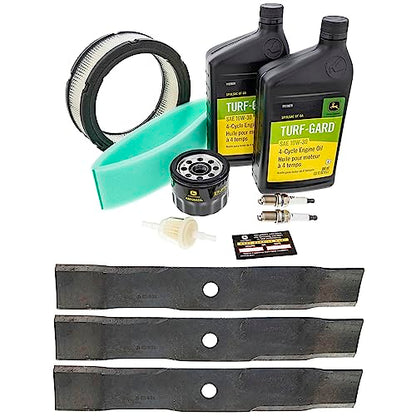 John Deere Original Equipment Model LX288 (S.N. -090,000) Maintenance Kit + Mulching Blades, 48C" Mower Deck