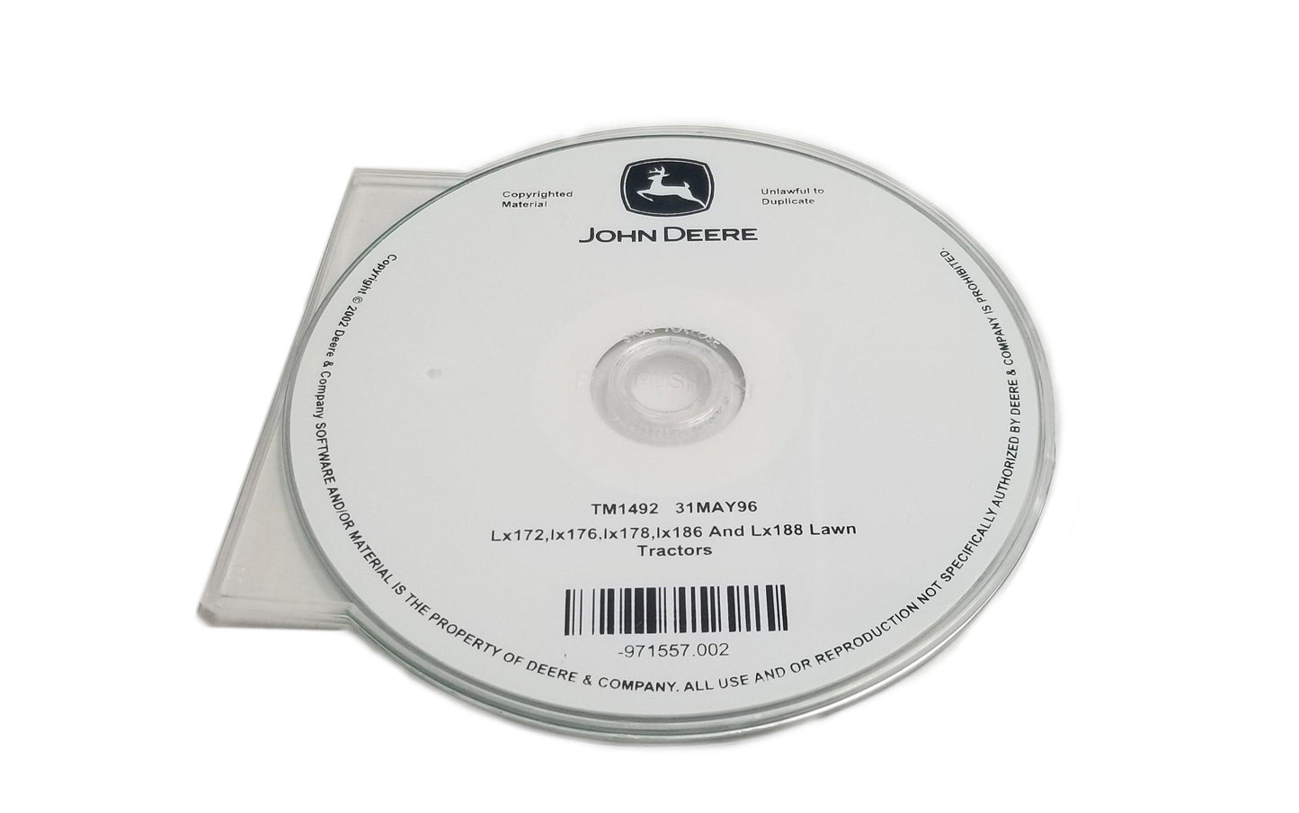 John Deere LX172/LX173/LX176/LX178/LX186/LX188 Lawn Tractors Technical CD Manual - TM1492CD