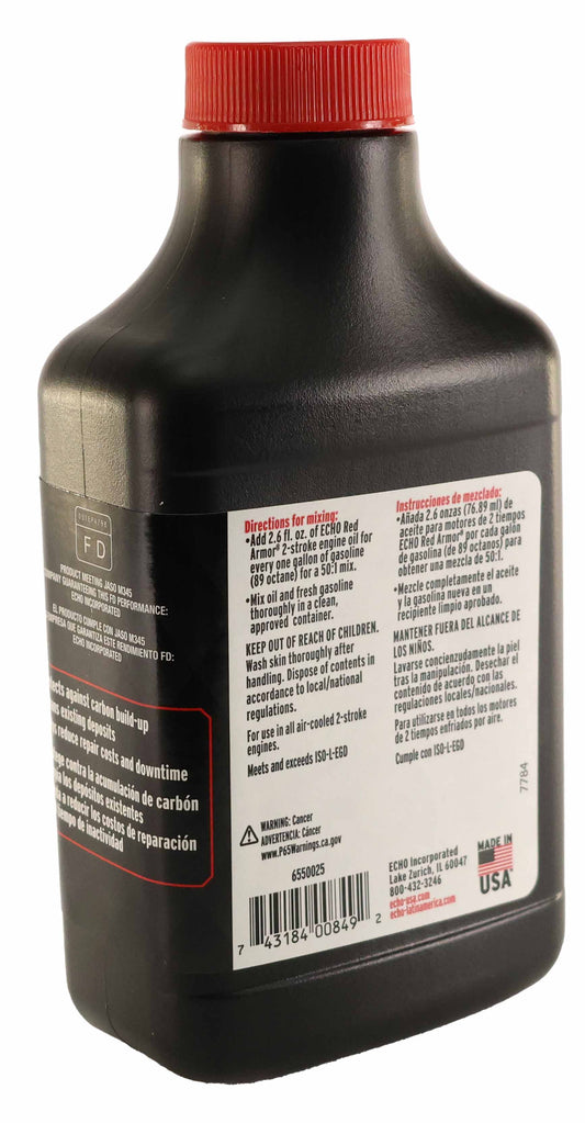 Echo Original Equipment Red Armor 2-Cycle Engine Oil (6.4 fl oz Bottle) - 6550025