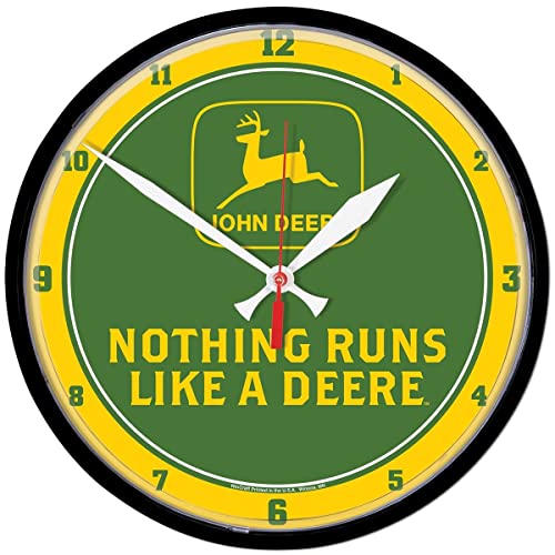 John Deere Yellow NRLAD Logo Clock - LP79697