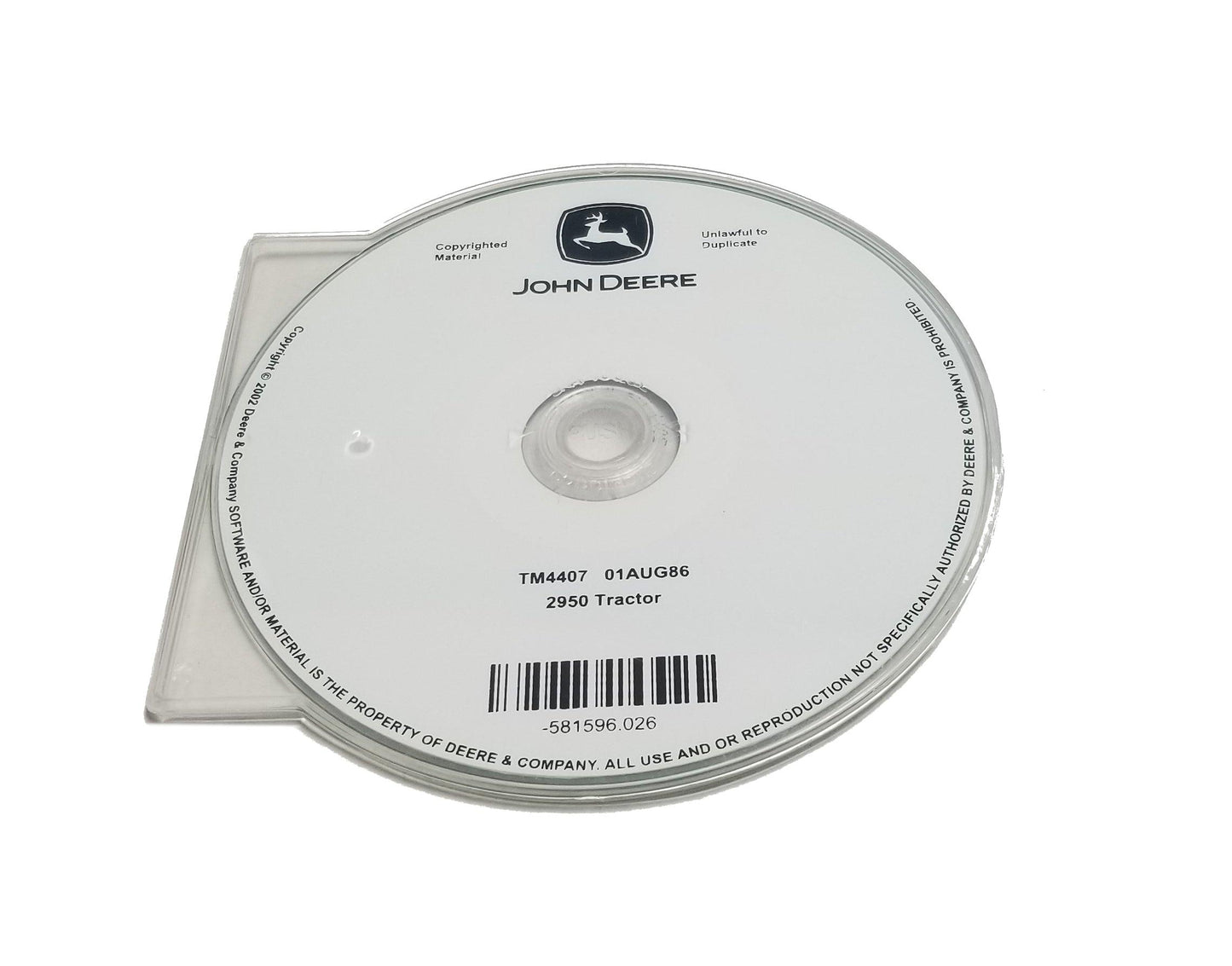 John Deere 2950 Tractor Technical CD Manual - TM4407CD