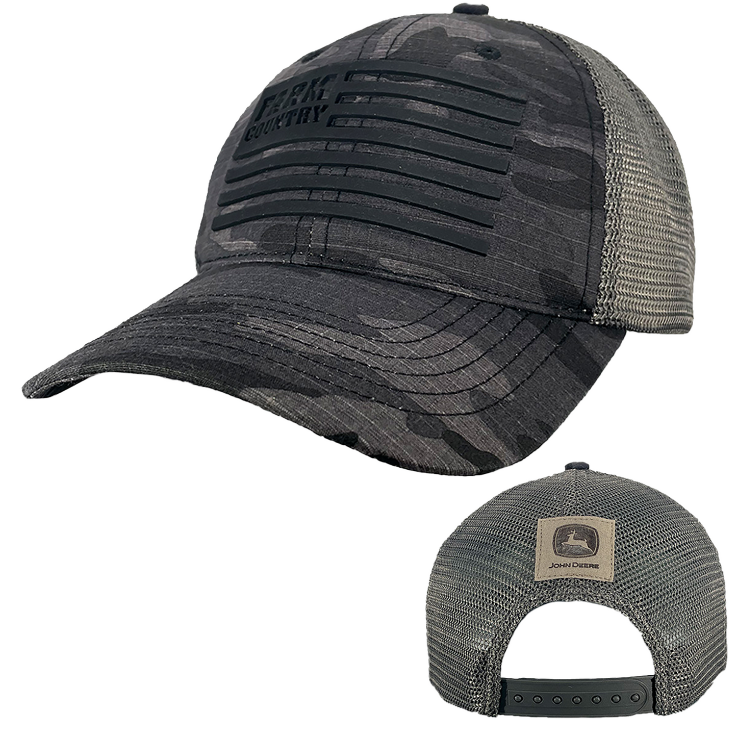 John Deere Grey Camo Mesh Black Cap - LP82704