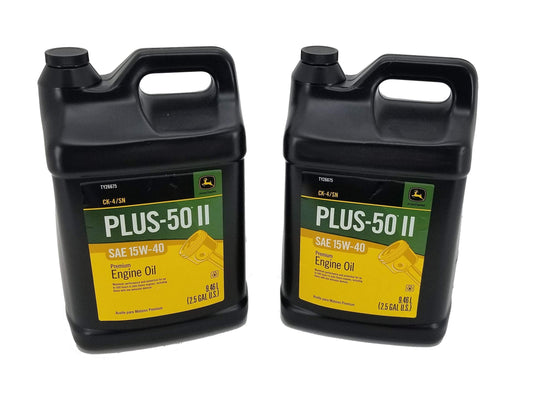 John Deere (2 Pack) Plus-50 II SAE 15W-40 CK4/SN Premium Engine Oil 2.5 Gallo...