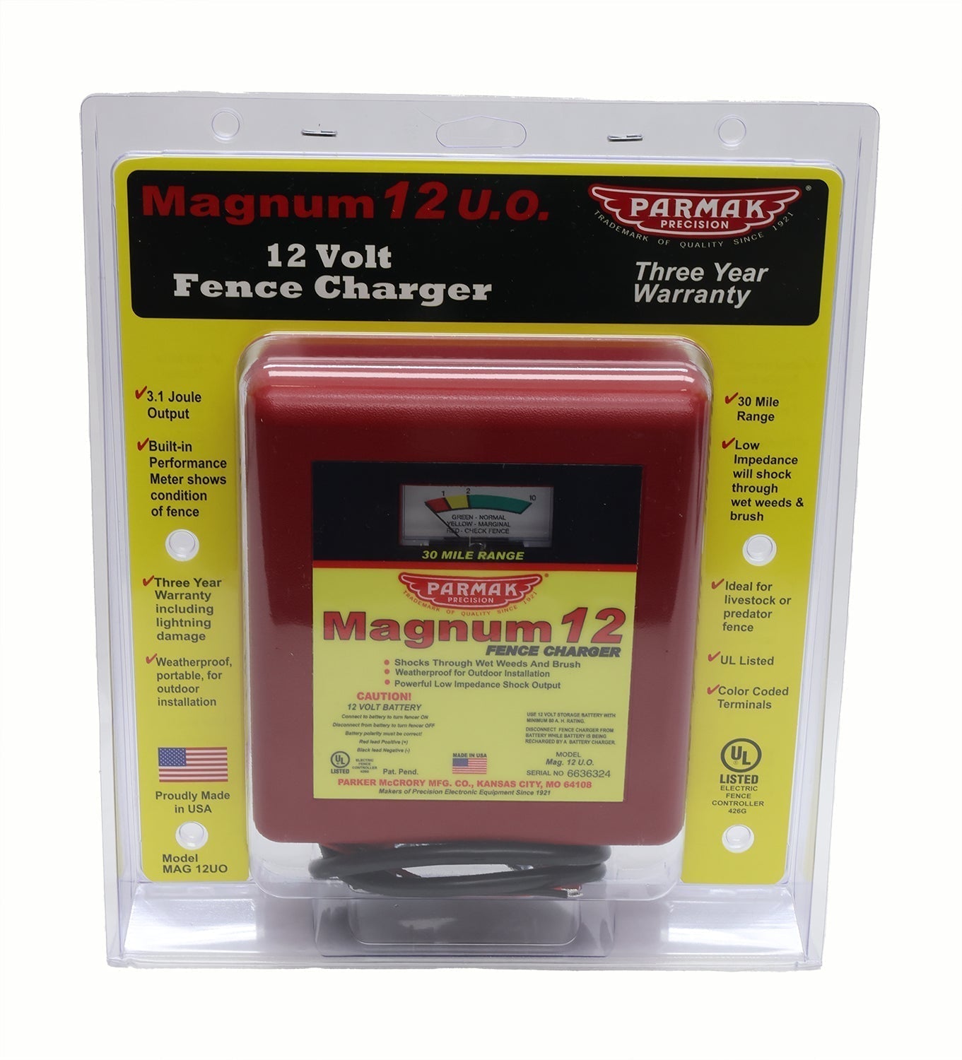 Parmak Magnum 12 U.O. 12V. Fence Charger - 102313