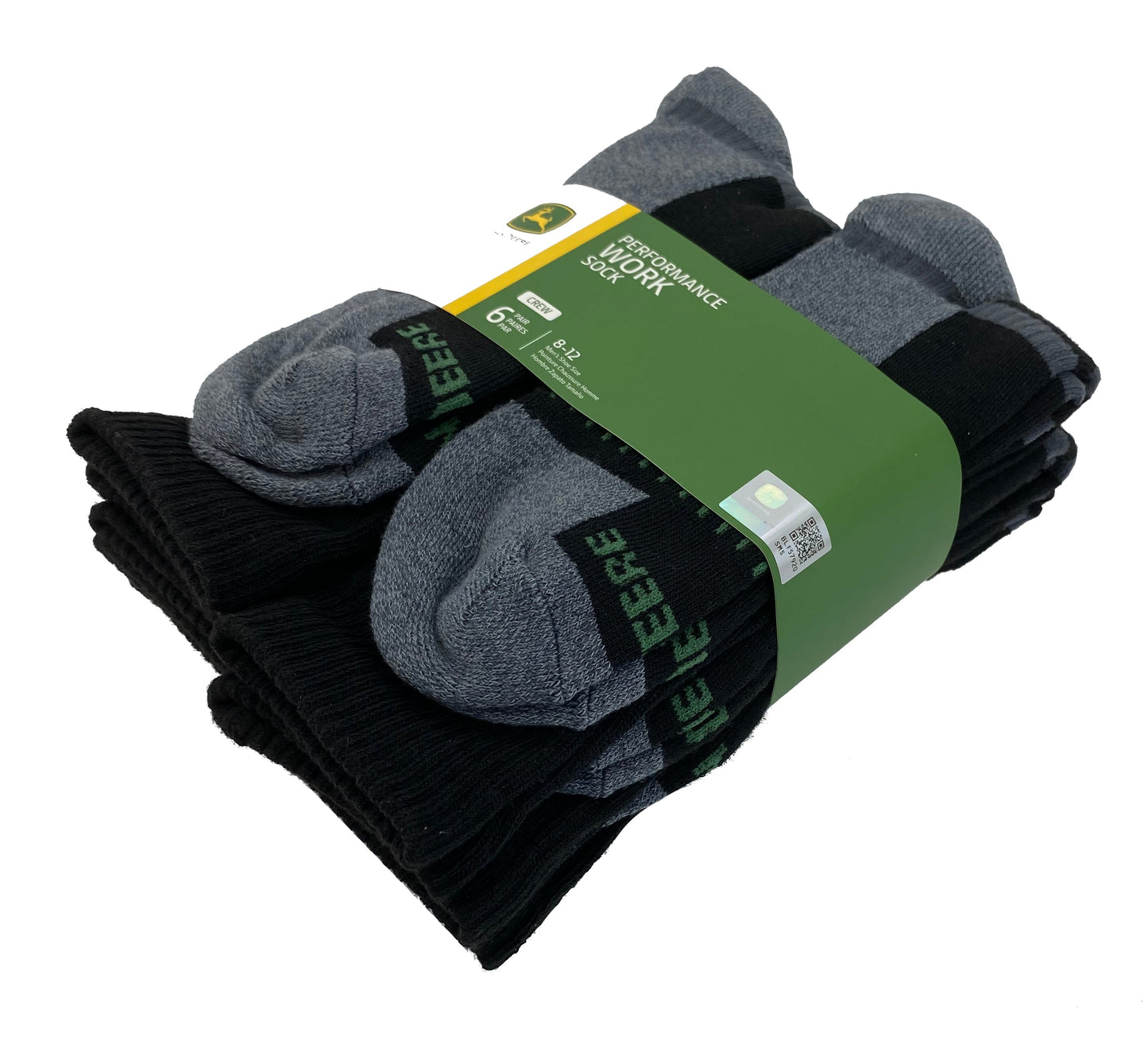John Deere Mens Work Performance Crew Socks - LP83071