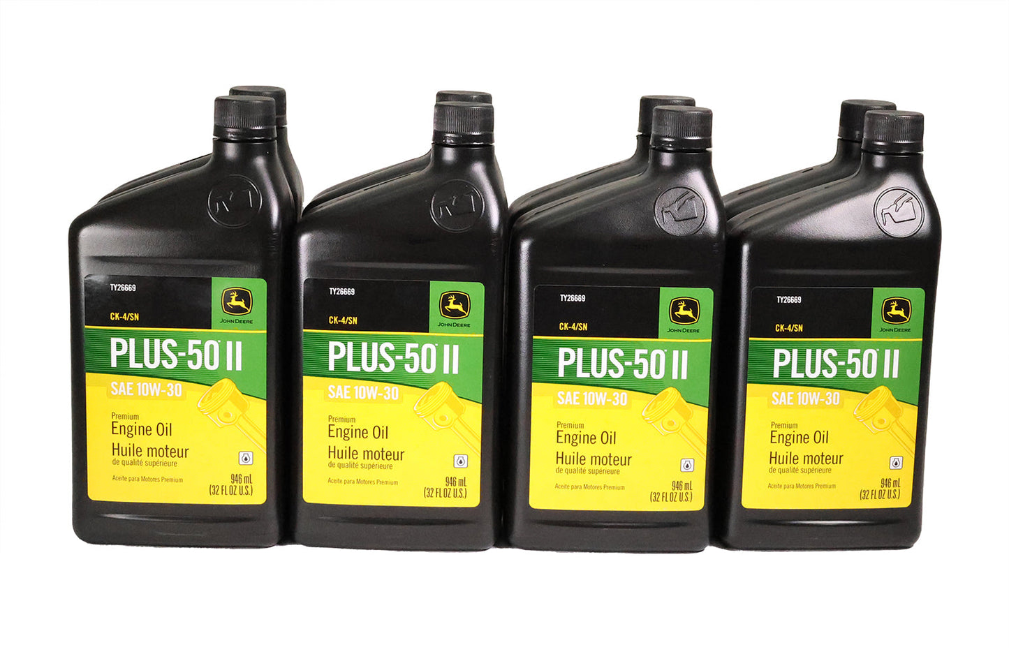 John Deere Original Equipment (8 PACK) Plus-50 II SAE 10W-30 Quart Engine Oil - TY26669