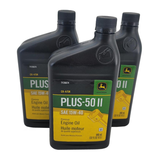 John Deere Original Equipment 3 QUARTS Plus-50 II SAE 15W-40 Oil #TY26674 (3)