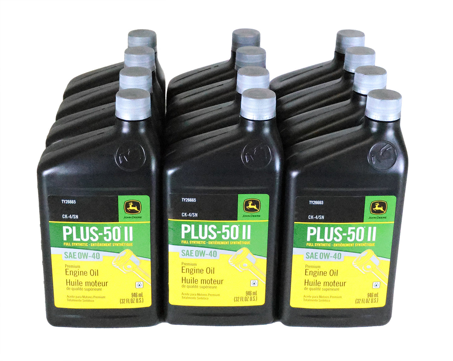 John Deere (12 PACK) Plus-50 II Full Synthetic SAE 0W-40 Engine Oil - TY26665