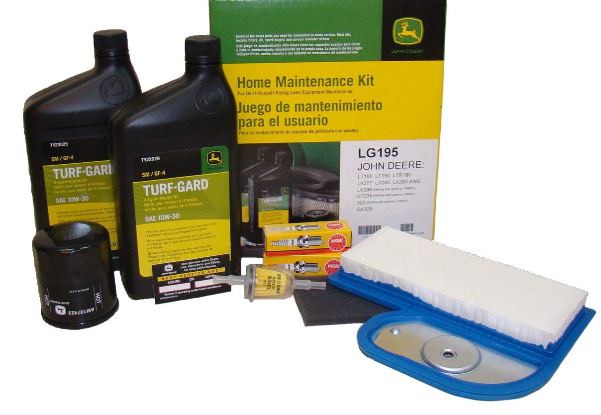 John Deere Original Equipment Model LX288 (S.N. 090,001-) Maintenance Kit + Mulching Blades, 38" Mower Deck