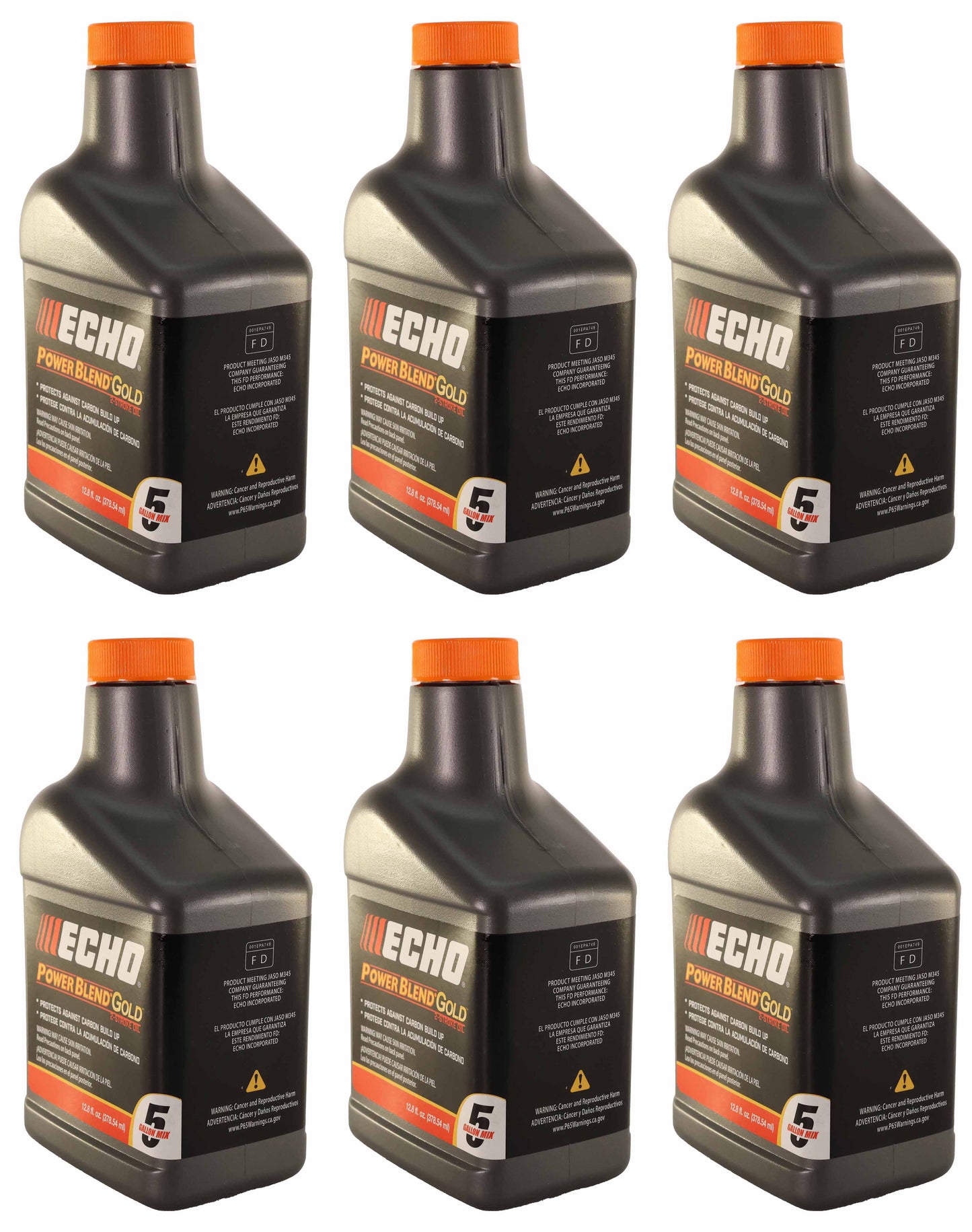 Echo Original Equipment 6-PACK Power Blend Gold Oil Mix 50:1 (12.8 fl oz Bottle) - 6450005