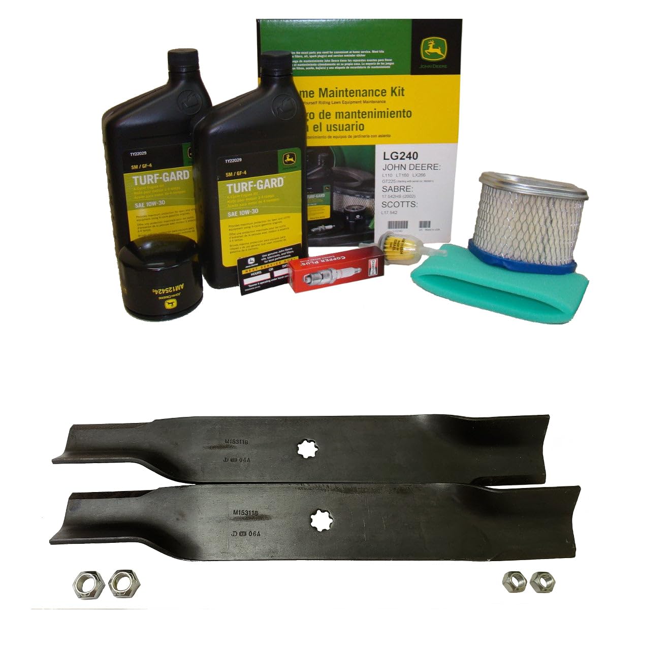 John Deere Original Equipment Model LX255 Maintenance Kit + Standard Blades