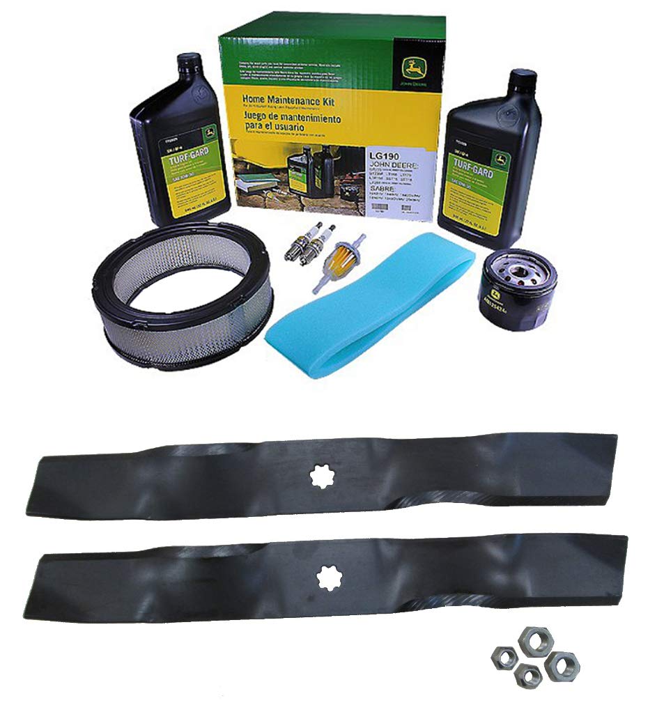 John Deere Original Equipment Model LX288 (S.N. -090,000) Maintenance Kit + Mulching Blades, 38" Mower Deck