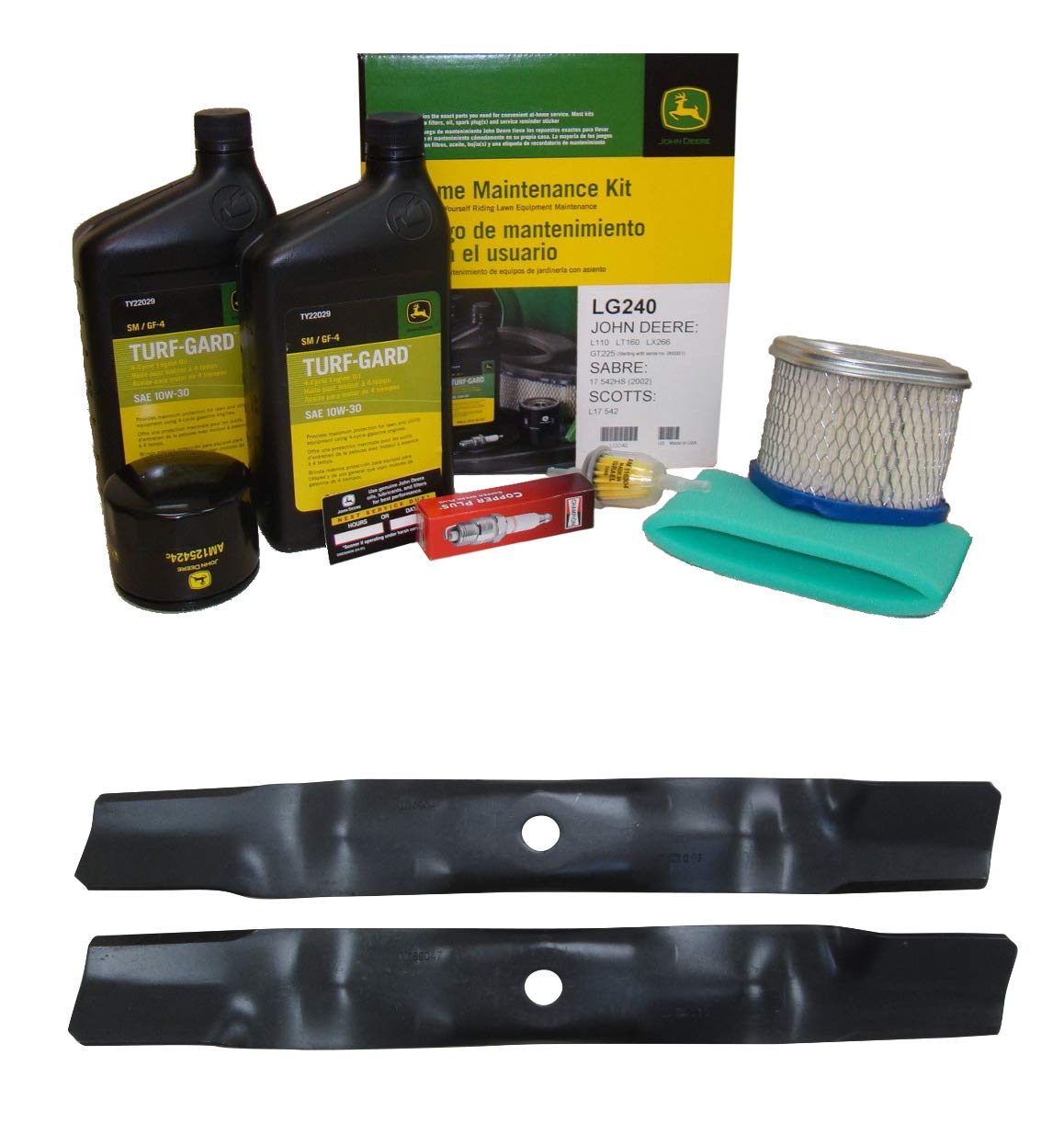 John Deere Original Equipment Model LX266 Maintenance Kit + Highlift Blades, 42C" Mower Deck