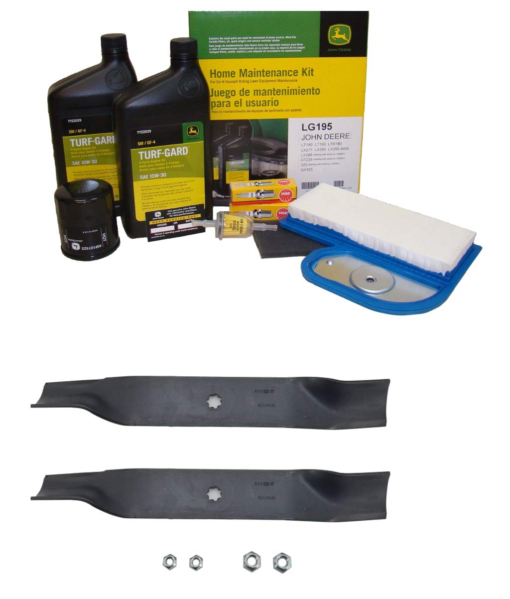 John Deere Original Equipment Model LX288 (S.N. 090,001-) Maintenance Kit + Highlift Blades, 38" Mower Deck