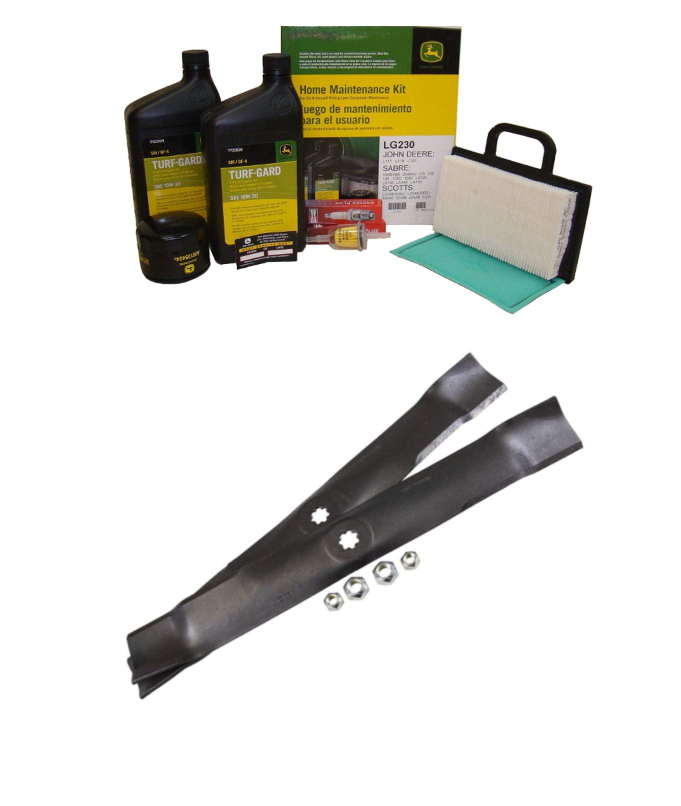 John Deere Original Equipment Model LA120 Maintenance Kit + Mulching Blades