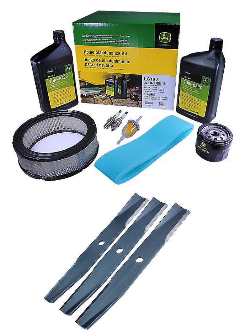 John Deere Original Equipment Model LT166 Maintenance Kit + Standard Blades, 46" Mower Deck