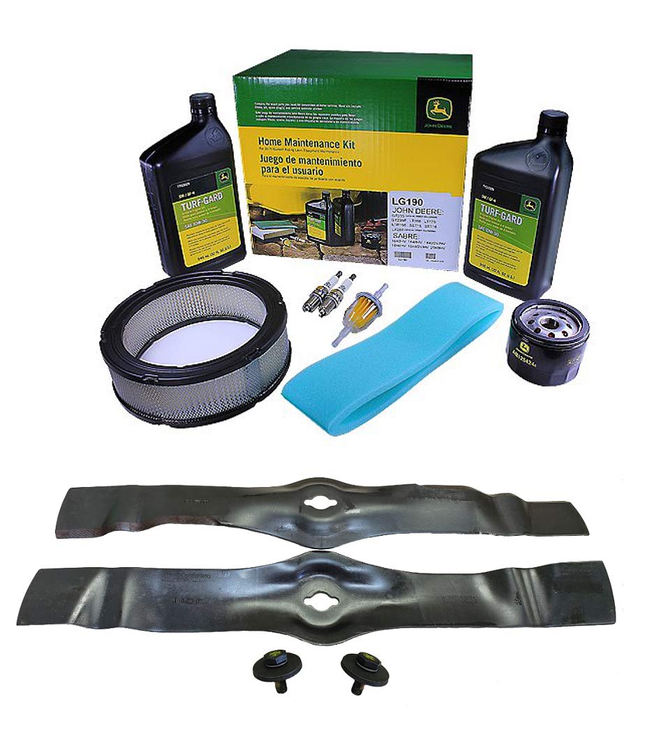John Deere Original Equipment Model LT166 Maintenance Kit + Standard Blades, ...
