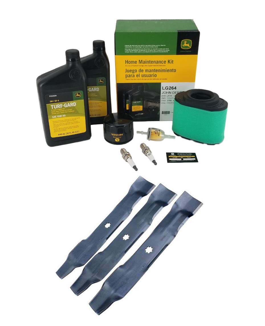 John Deere Original Equipment Model LA165 Maintenance Kit + Mulching Blades