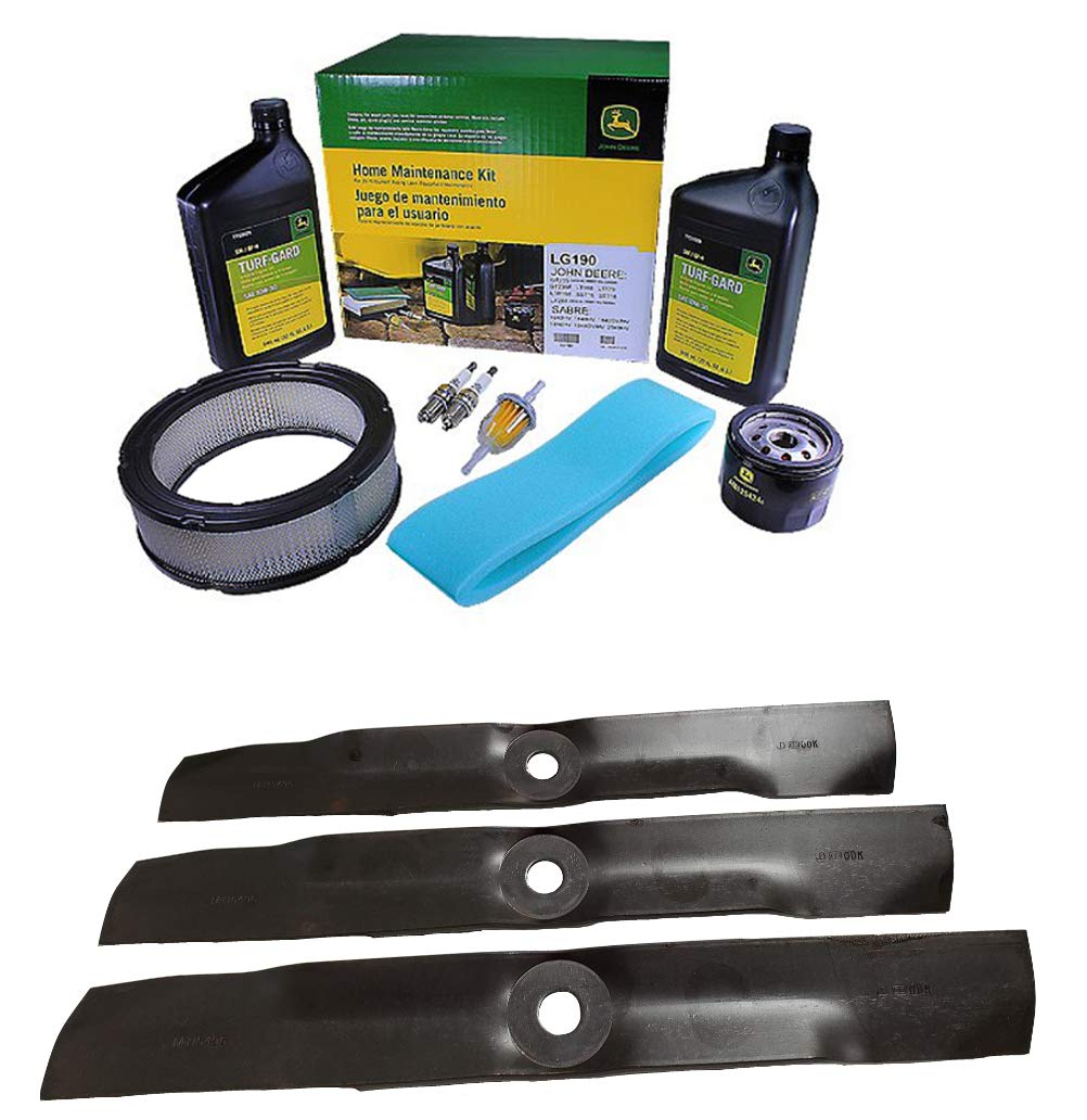 John Deere Original Equipment Model LX288 (S.N. -090,000) Maintenance Kit + Standard Blades, 54" Mower Deck