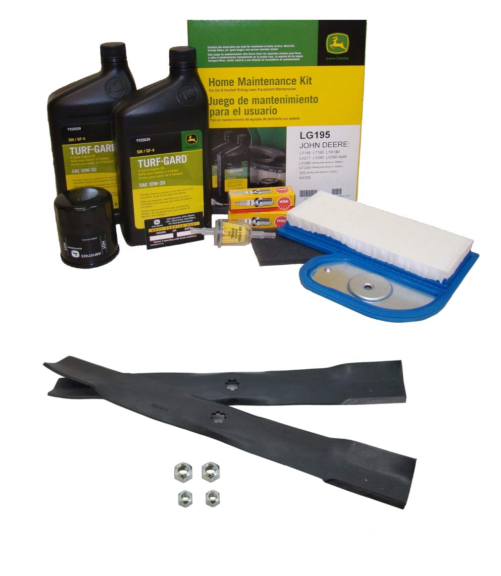"John Deere Original Equipment Model LT180 Maintenance Kit + Standard Blades, 42"" Mower Deck"