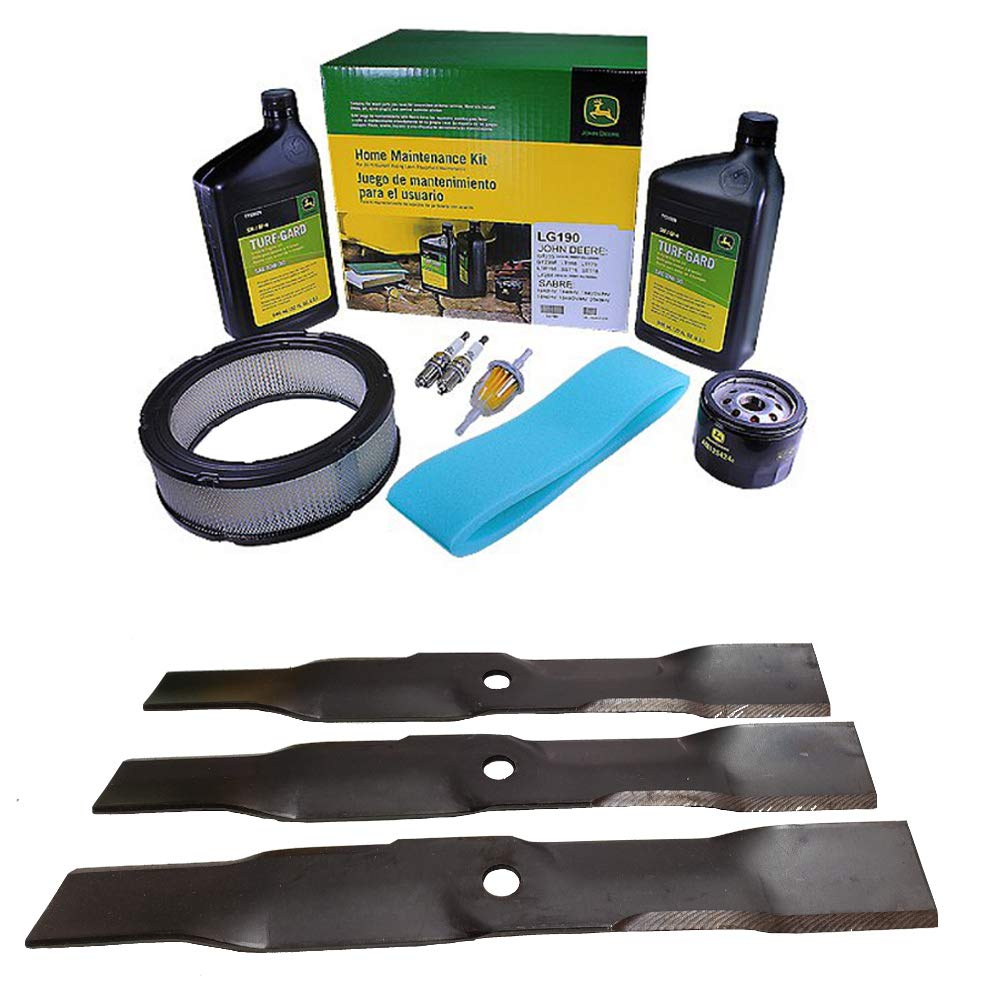 John Deere Original Equipment Model LX288 (S.N. -090,000) Maintenance Kit + Mulching Blades, 48C" Mower Deck