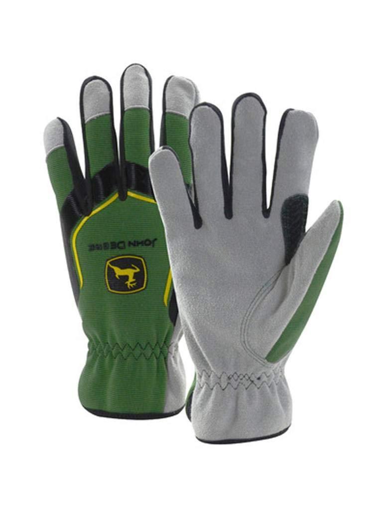 John Deere Men's Cowhide Spandex Back Glove (XL) - LP67361