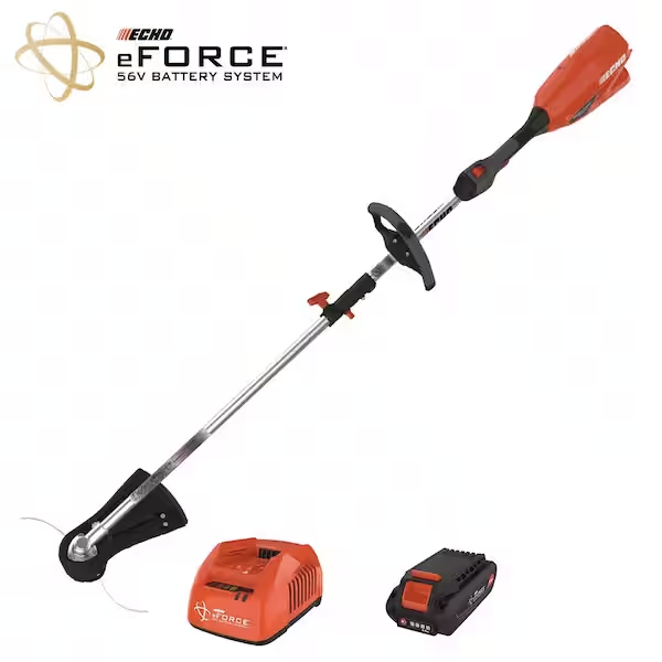 Echo eFORCE 56V Brushless Cordless Battery 14 in. to 16 in. Attachment Capable String Trimmer and 2.5Ah Battery and Charger - DPAS-2100SBC1