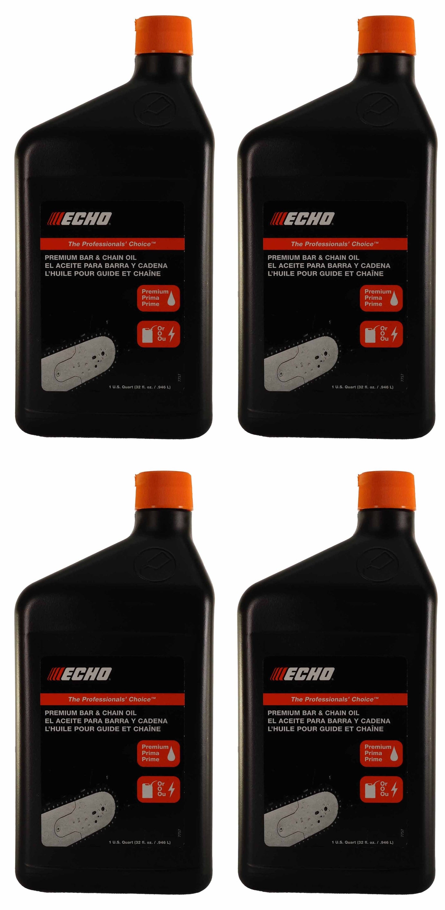 Echo Original Equipment 4-PACK Premium Bar and Chain Oil (1 Quart Bottle) - 6459012