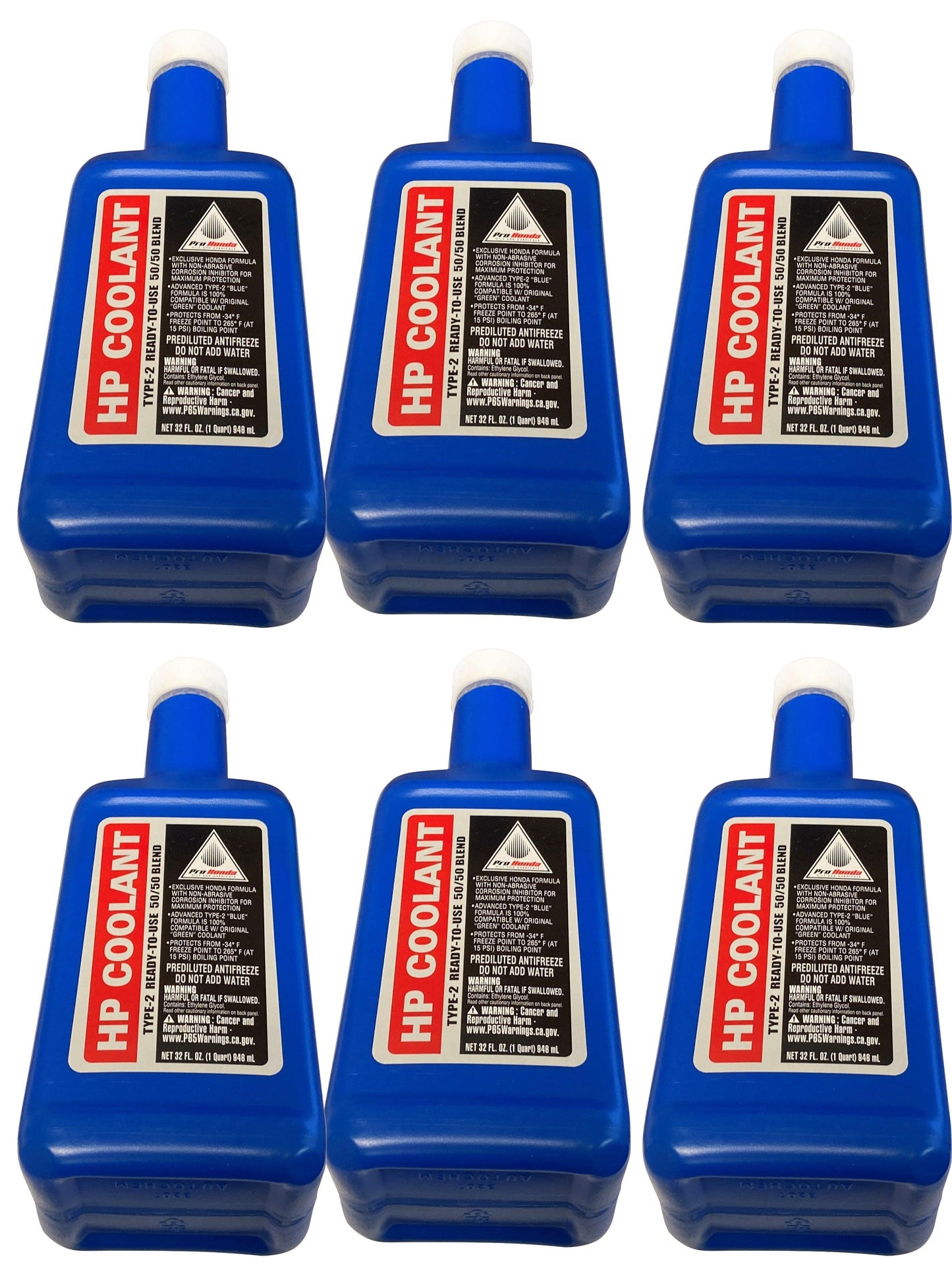 Honda (6-Pack) OEM HP Coolant Type-2 50/50 Blend - 08C50-C321S02,6