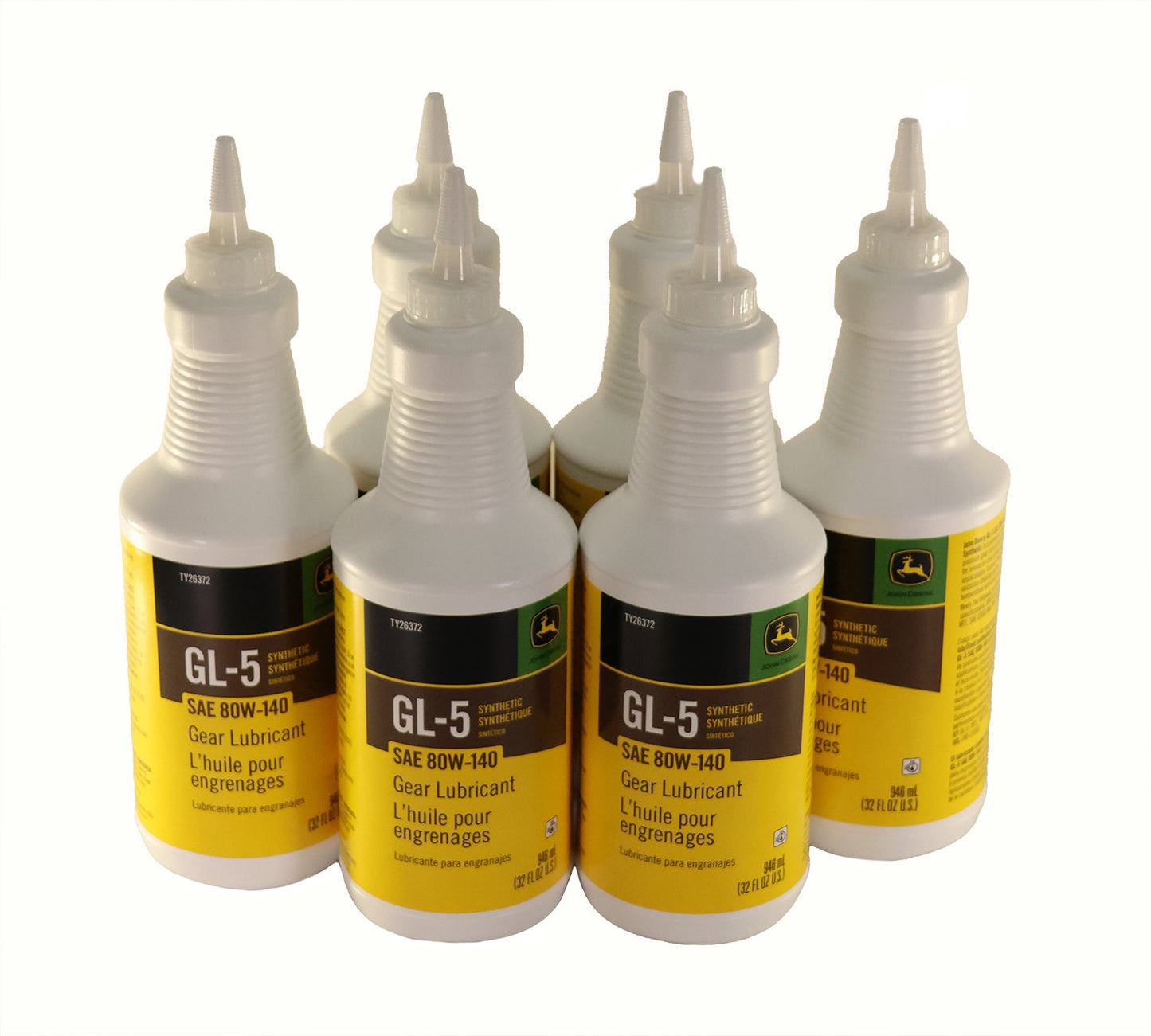 John Deere Original Equipment (6 PACK) GL-5 Synthetic SAE 80W-140 Gear Lubricant - TY26372