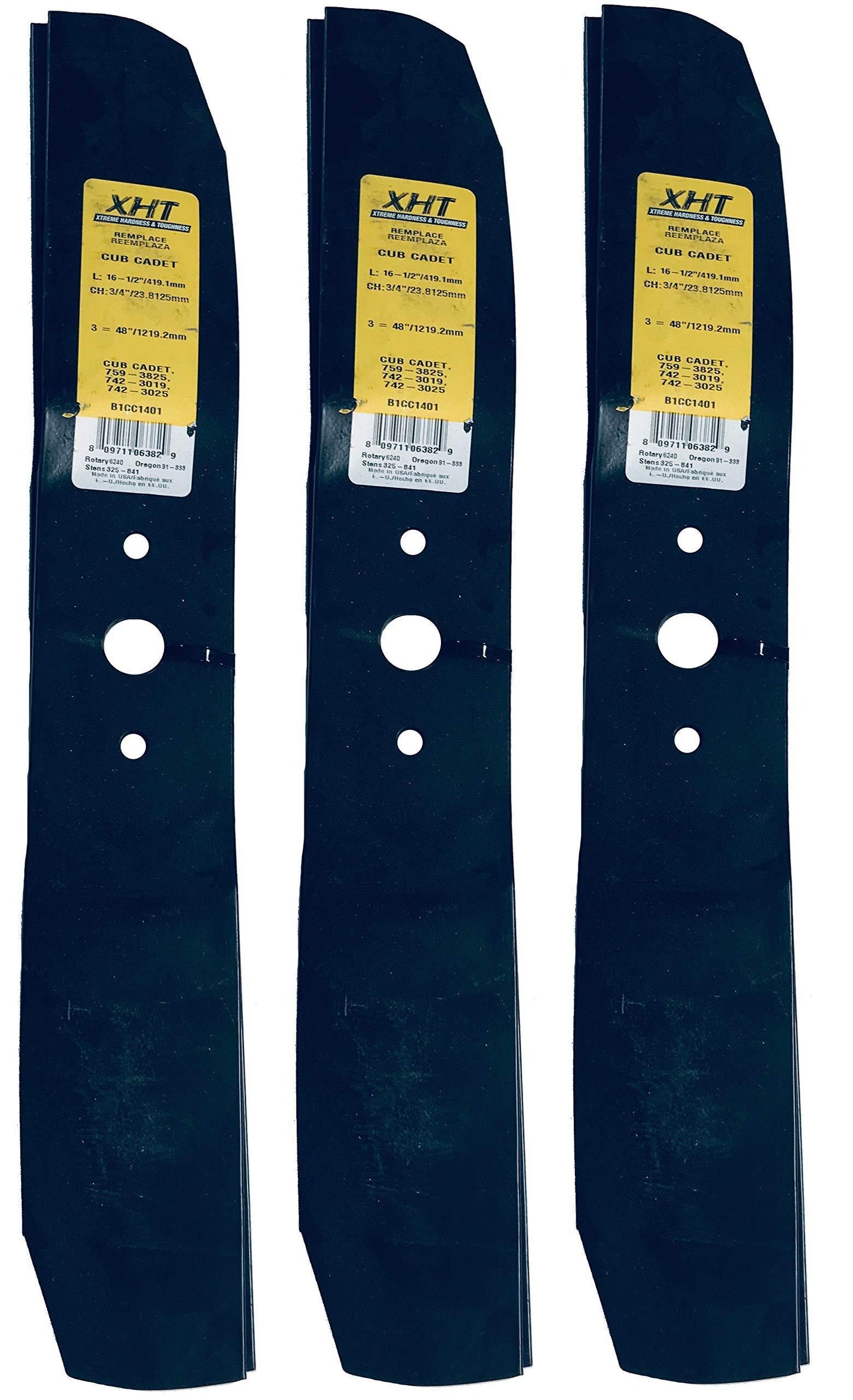 A&I XHT 16-1/2", 3/4" Mower Blade(Set of 3) - B1CC1401,3