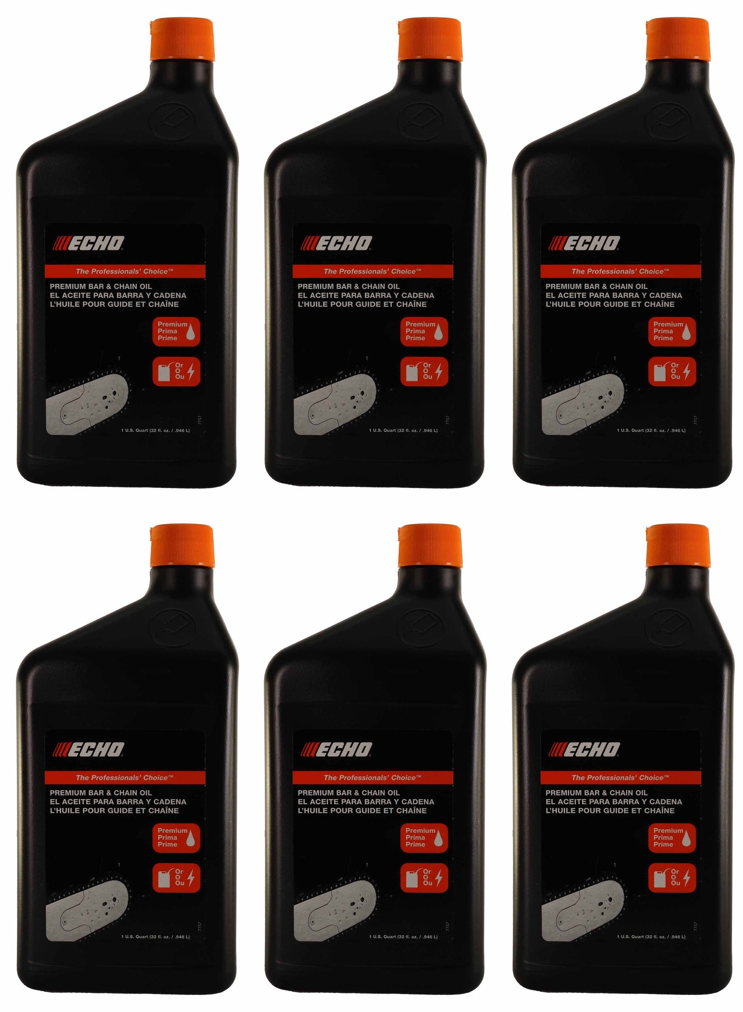 Echo Original Equipment 6-PACK Premium Bar and Chain Oil (1 Quart Bottle) - 6459012