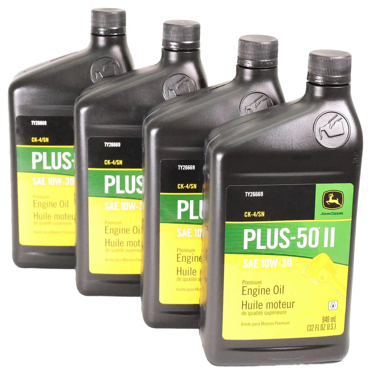 John Deere Original Equipment (4 PACK) Plus-50 II SAE 10W-30 Quart Engine Oil - TY26669