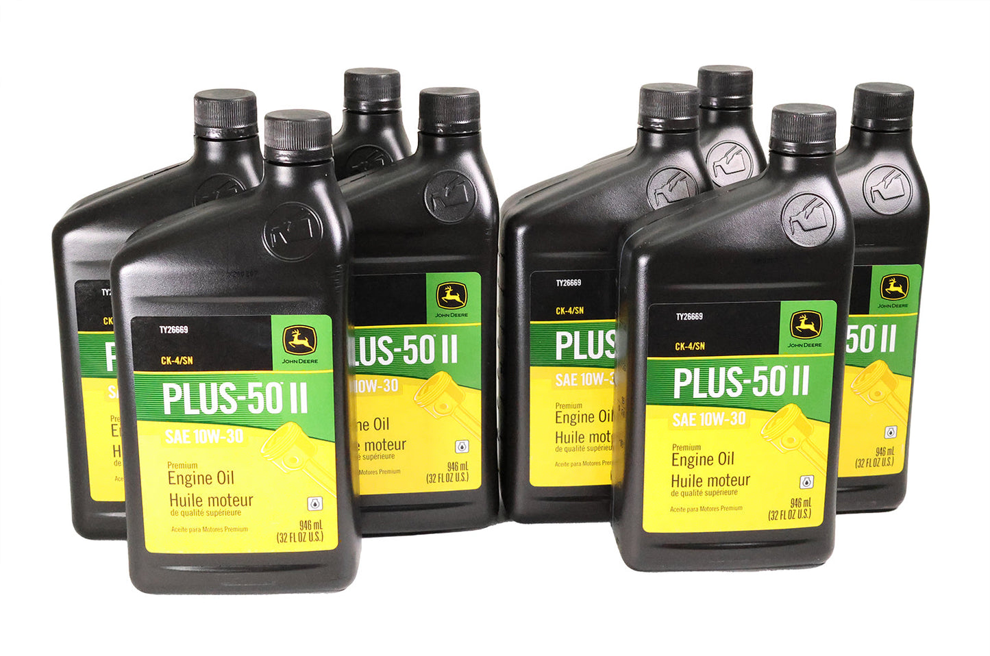 John Deere Original Equipment (8 PACK) Plus-50 II SAE 10W-30 Quart Engine Oil - TY26669