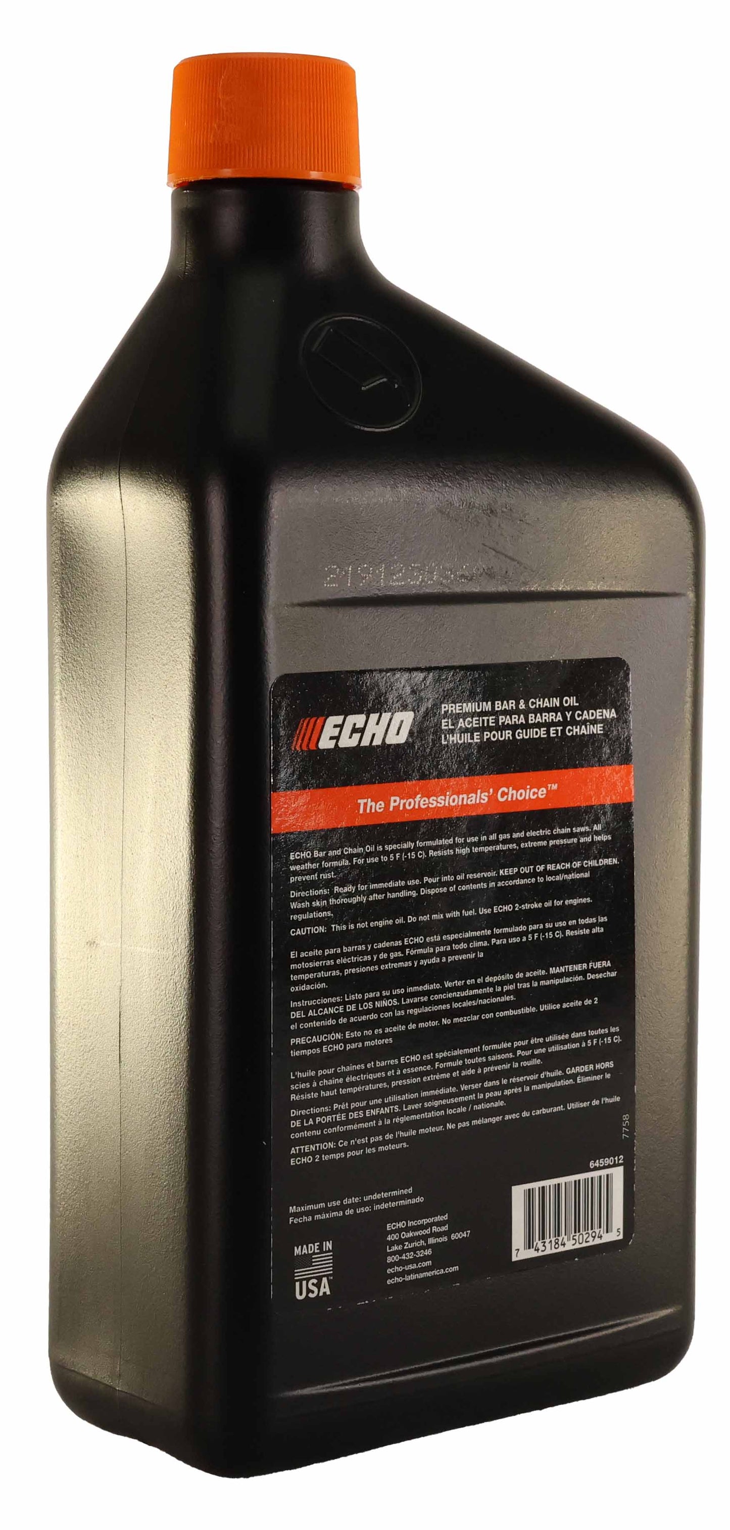 Echo Original Equipment Premium Bar and Chain Oil (1 Quart Bottle) - 6459012