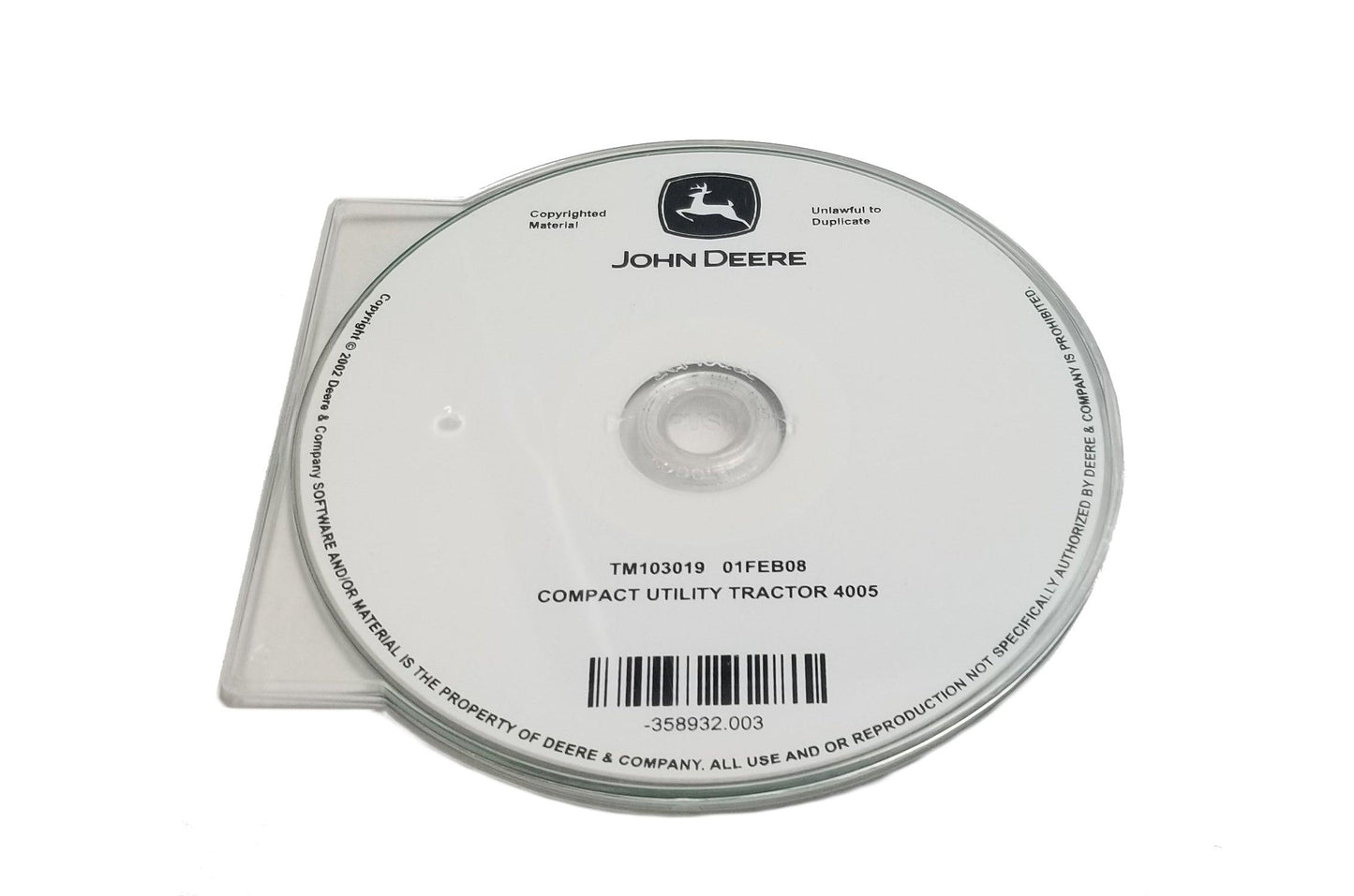 John Deere 4005 (100004-) Compact Utility Tractor Technical CD Manual - TM103019CD