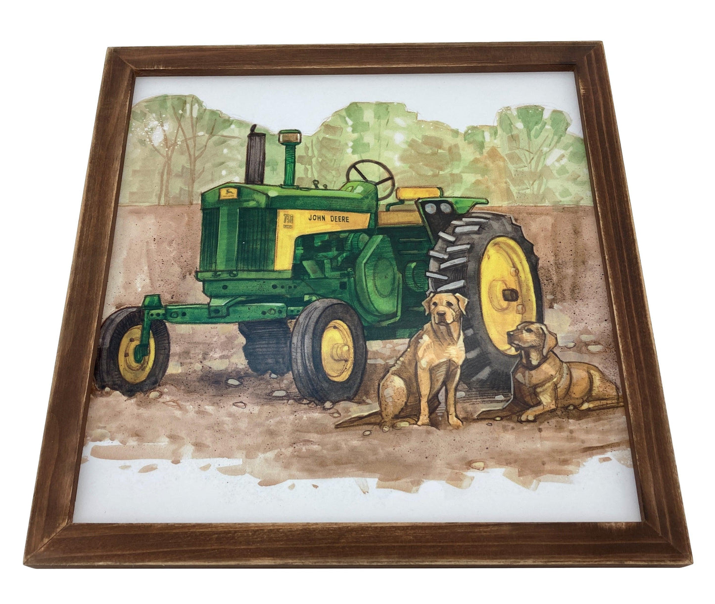 John Deere Wood Framed Dog Art - LP79551