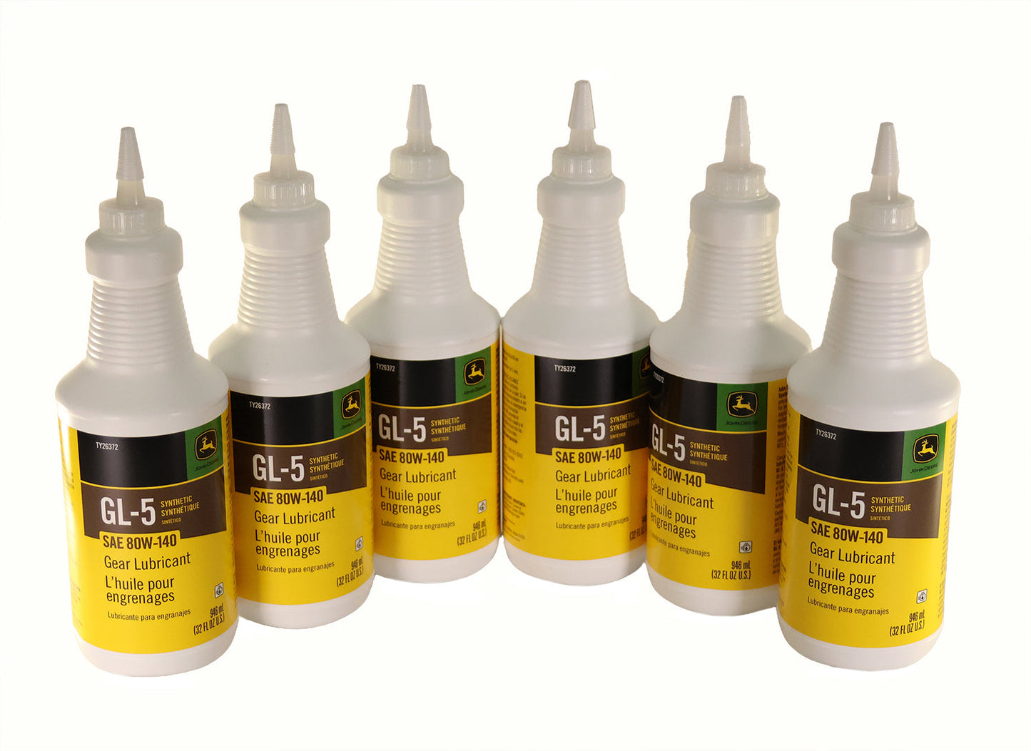 John Deere Original Equipment (6 PACK) GL-5 Synthetic SAE 80W-140 Gear Lubricant - TY26372