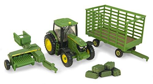 1/64 2012 John Deere 6210R Tractor w/338 Baler & Wagon - TBE45439