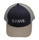 STIHL Charcoal/Tan Chino Mesh Hat/Cap - 70108719223